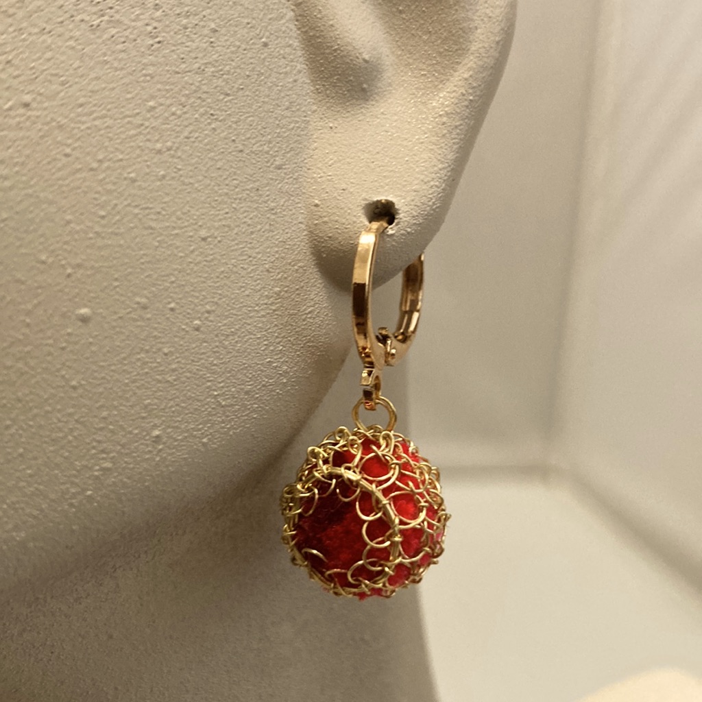 Cute Handmade Pompom Knitted Earrings